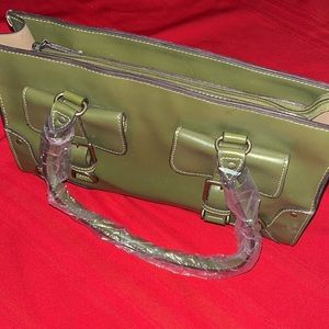 Green Leather Purse Handbag
